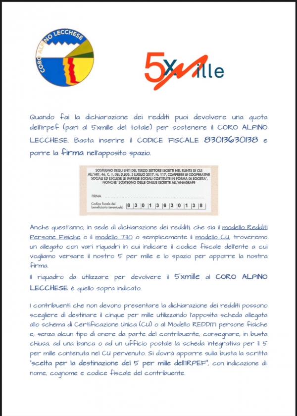 2025 CINQUE PER MILLE SENZA DATA