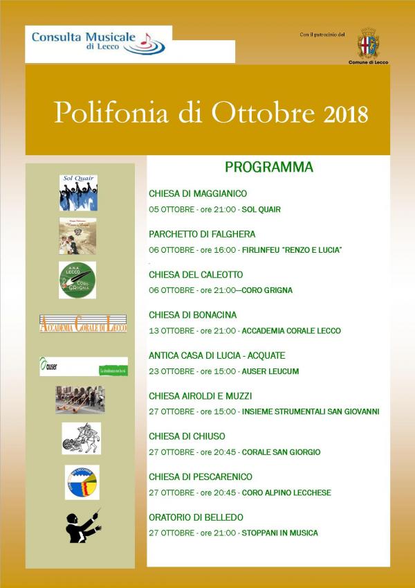 2018 10 01 LECCO POLIFONIA DI OTTOBRE LOCANDINA 001